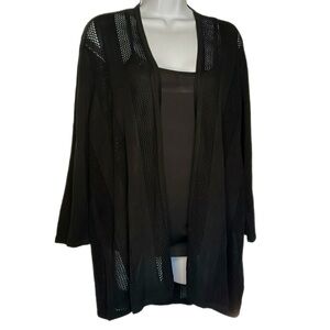 Grace the Perfect Fit Open Front XL Black Cardigan Lightweight